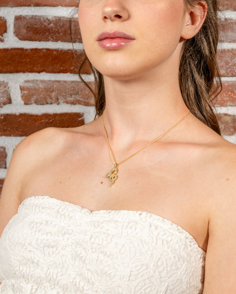 Collana Sibilo – Pendente serpente con cristalli luminosi